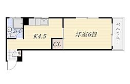 さくらヒルズ 1Kの間取図画像
