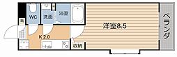 ヴィクトワール五番館 1Kの間取図画像