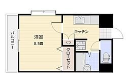 ヨーロピア甲東 1Kの間取図画像