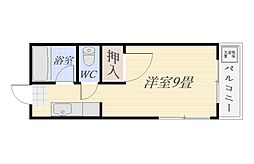 ＡＢＩＴＡＲＥ　ＮＩＳＨＩＤＡ 1階ワンルームの間取り