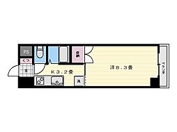 パセオ城山 1階1Kの間取り