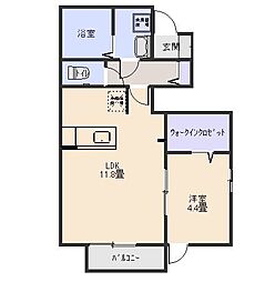 プラスパー 0101 1階1LDKの間取り