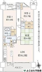 ラヴィラ府中多摩川 3LDKの間取図画像