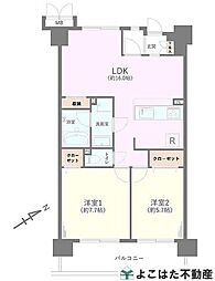 ルネ調布国領モア・クレスト 2LDKの間取図画像