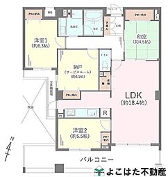 クレストフォルム新百合ヶ丘サウスヒル 3SLDKの間取図画像