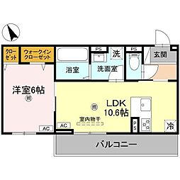 エレガンス ビュー 303 3階1LDKの間取り