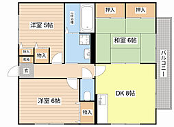 タナベマンションPARTIII 2階3DKの間取り
