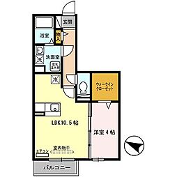 ボンヌ・シャンスDeux 1LDKの間取図画像