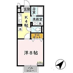 ピノ・カーサ 1Kの間取図画像