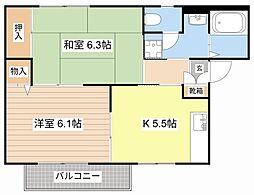 エポワール11 2Kの間取図画像