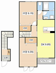 城畔1825 2DKの間取図画像