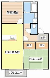 ハイツフレンド 2LDKの間取図画像