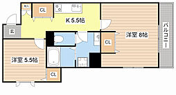 312T 2Kの間取図画像