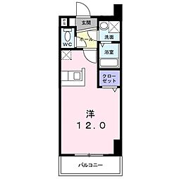 サニーサイドテラスK 1Kの間取図画像