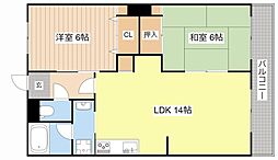 サン・ドゥエル 2LDKの間取図画像