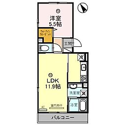 コージーコートタケナカ 1LDKの間取図画像