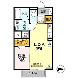 メゾンボナール 1LDKの間取図画像