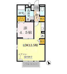 フェリス 1LDKの間取図画像