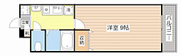 セコンダリー谷畑 1Kの間取図画像