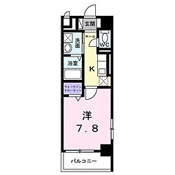 播磨田町マンション 2階1Kの間取り