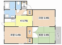 トリアス 1階3Kの間取り