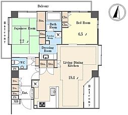 メロディーハイム水元公園 2LDKの間取図画像