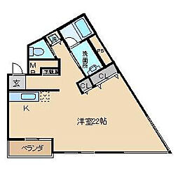 ラ・メゾン甲燿 ワンルームの間取図画像