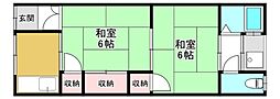 明野マンション 2Kの間取図画像