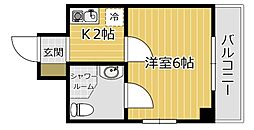 ダイコウ芥川 1Kの間取図画像