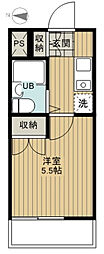レリーサ真上 1Kの間取図画像