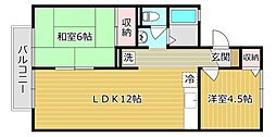 グレースハイム・A 2LDKの間取図画像
