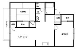 メゾンアサヒ2 2LDKの間取図画像