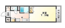 ハイマートさつき 1Kの間取図画像