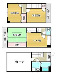 メゾン高西 3DKの間取図画像
