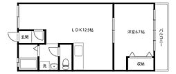 大原マンション 2DKの間取図画像