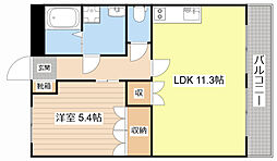 近江鉄道近江本線 愛知川駅 4kmの賃貸アパート 2階1LDKの間取り