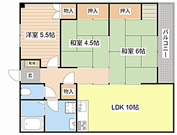 JR東海道・山陽本線 南彦根駅 徒歩20分の賃貸アパート 2階3LDKの間取り