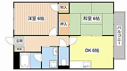 JR東海道・山陽本線 栗東駅 徒歩18分の賃貸アパート 2階2DKの間取り