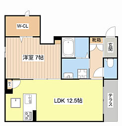 JR東海道・山陽本線 南彦根駅 徒歩12分の賃貸アパート 1階1LDKの間取り