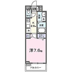 近江鉄道近江本線 水口石橋駅 徒歩9分の賃貸アパート 3階1Kの間取り