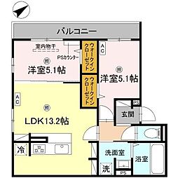JR東海道・山陽本線 守山駅 徒歩7分の賃貸アパート 3階2LDKの間取り