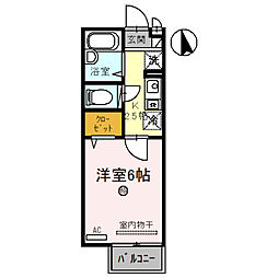 近江鉄道近江本線 水口城南駅 3.3kmの賃貸アパート 2階1Kの間取り