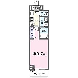 JR草津線 草津駅 徒歩20分の賃貸アパート 3階1Kの間取り