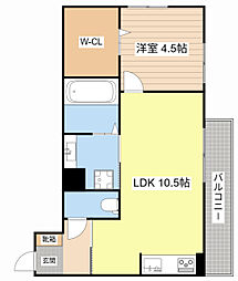 JR東海道・山陽本線 彦根駅 徒歩10分の賃貸アパート 1階1LDKの間取り