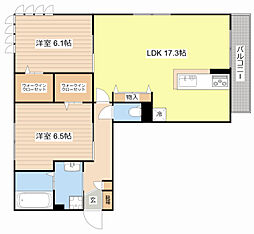 JR湖西線 大津京駅 徒歩4分の賃貸アパート 2階2LDKの間取り