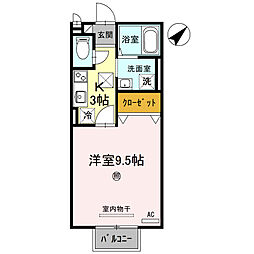 近江鉄道近江本線 水口城南駅 徒歩35分の賃貸アパート 1階1Kの間取り