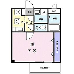 JR北陸本線 長浜駅 4kmの賃貸アパート 1階1Kの間取り