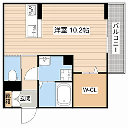 近江鉄道近江本線 彦根駅 徒歩14分の賃貸アパート 2階ワンルームの間取り