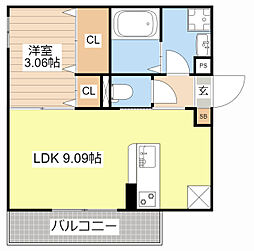 JR湖西線 比叡山坂本駅 徒歩9分の賃貸アパート 1階1LDKの間取り