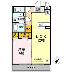JR東海道・山陽本線 南草津駅 徒歩18分の賃貸アパート 2階1LDKの間取り